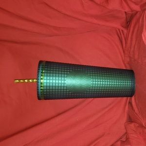 Starbucks Winter 2022 Green Yellow Blue Grid 24oz Venti Tumbler Cold Cup